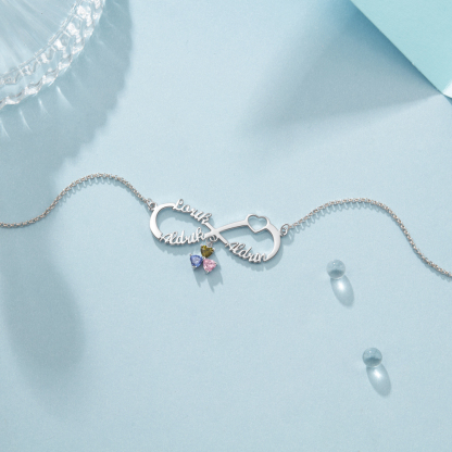 Collana Forever love infinito 3 nomi 3 pietre per lei