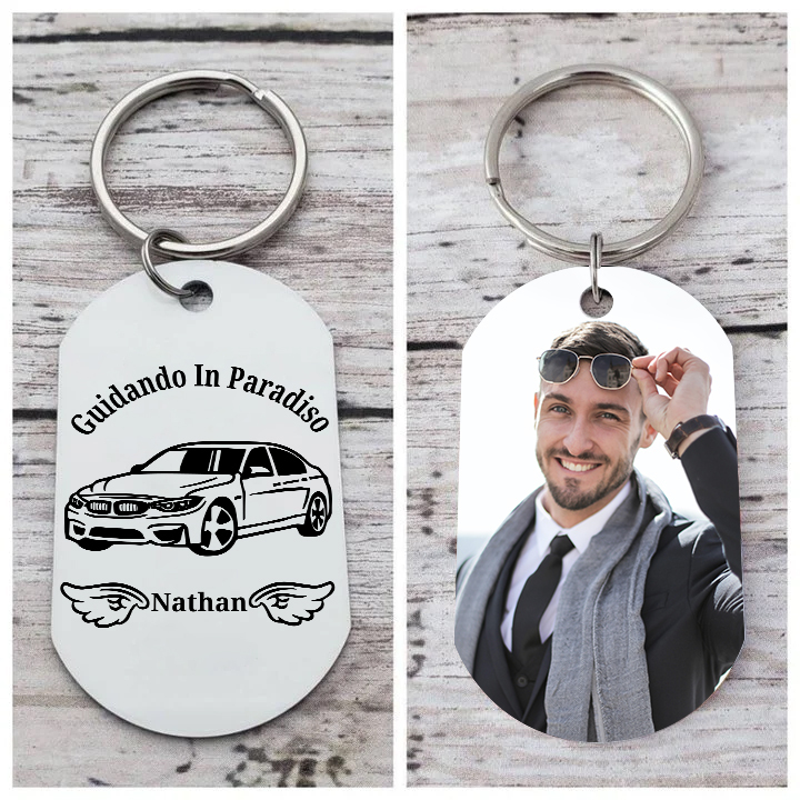 Guidando in Paradiso-Portachiavi commemorativo per padre nonno