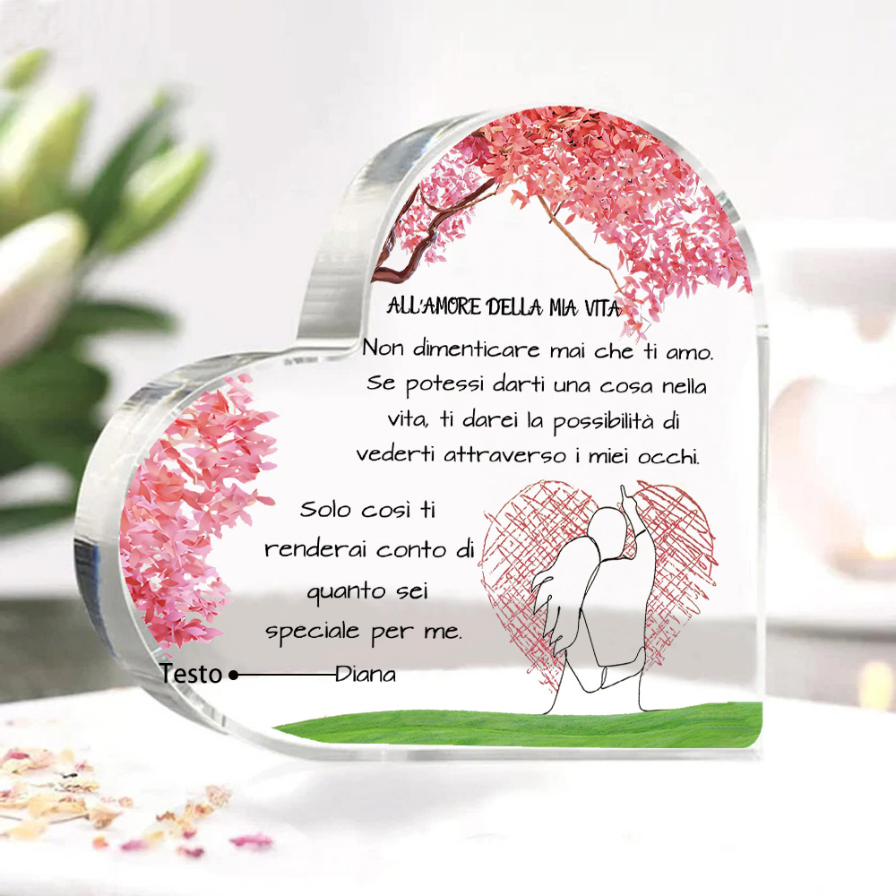 All'Amore della mia vita-deco acrilica sentimentale per coppia moglie marito anniversario 