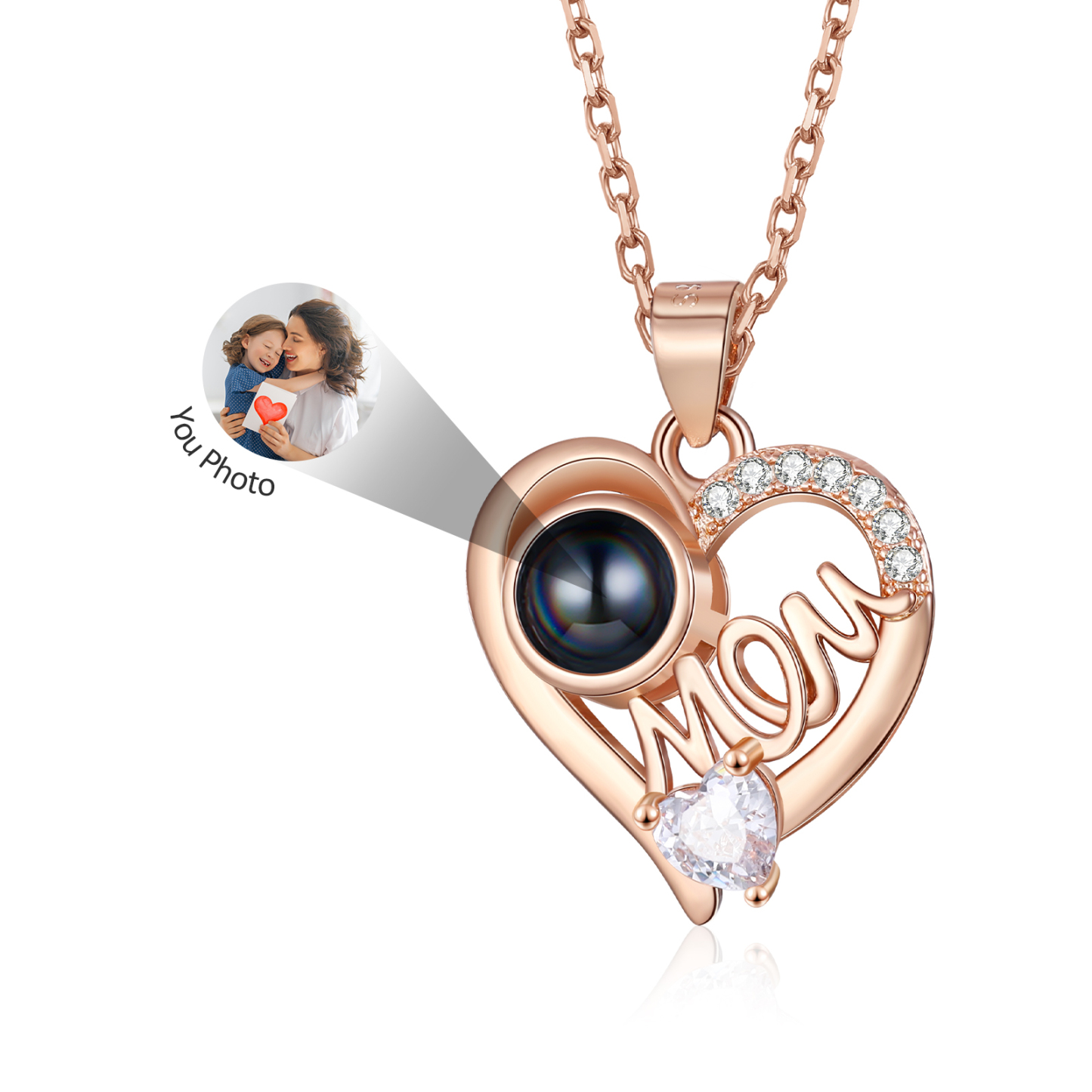 Collana mom con proiezione di una foto personalizzabile regalo ideale per mamma