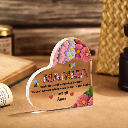 Festa della Mamma MAMMA Grazie per averci insegnato-deco acrilico per mamma donna regalo natale