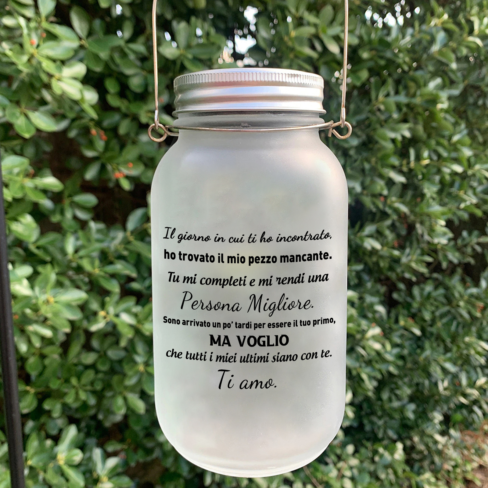 Bottiglia luminosa personalizzata puzzle barattolo Mason solare - il giorno in cui ho trovato il mio pezzo mancante