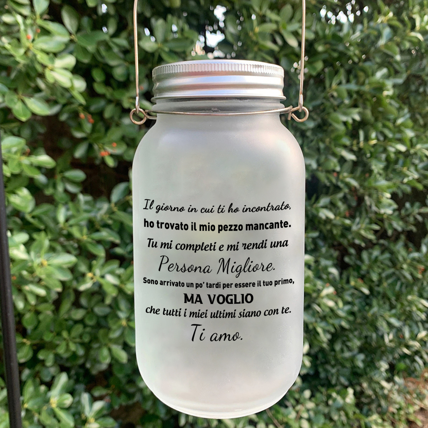 Bottiglia luminosa personalizzata puzzle barattolo Mason solare - il giorno in cui ho trovato il mio pezzo mancante