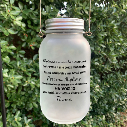 Bottiglia luminosa personalizzata puzzle barattolo Mason solare - il giorno in cui ho trovato il mio pezzo mancante