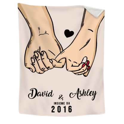 Due persone  Insieme da 2016-Coperta per coppia 2 nomi & data personalizzabili