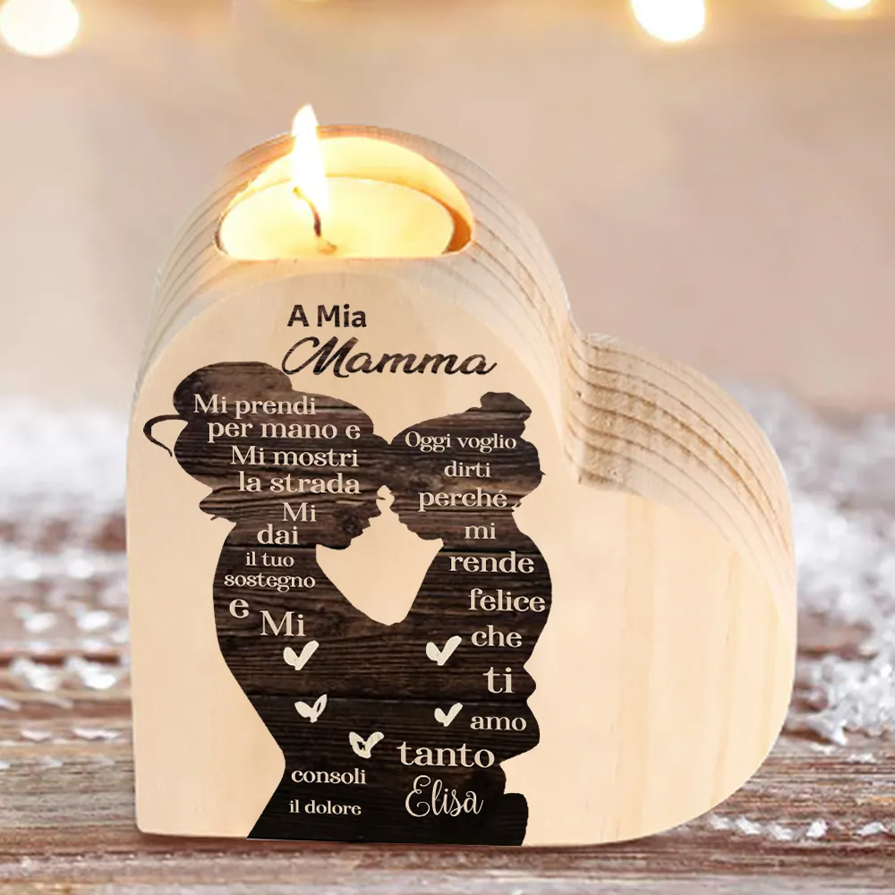 Portacandele in legno per la Festa della Mamma