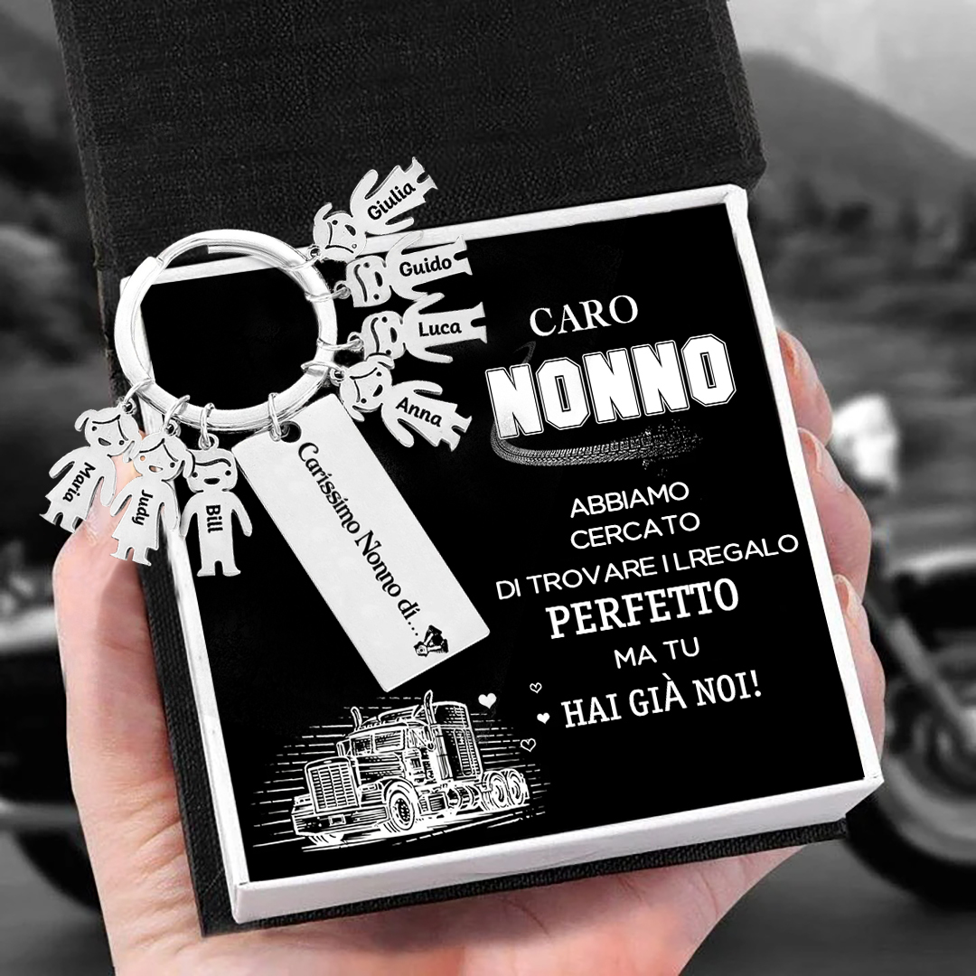 Portachiavi con ciondolo bambino 7 nomi personalizzati regalo per nonno festa dei nonni