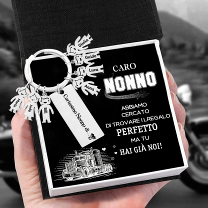 Portachiavi con ciondolo bambino 7 nomi personalizzati regalo per nonno festa dei nonni