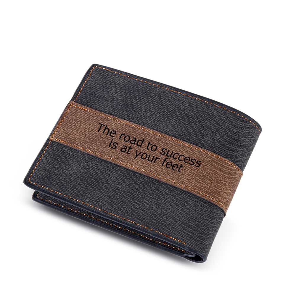 Portafoglio in pelle da uomo 2 testi personalizzabili regalo per papà