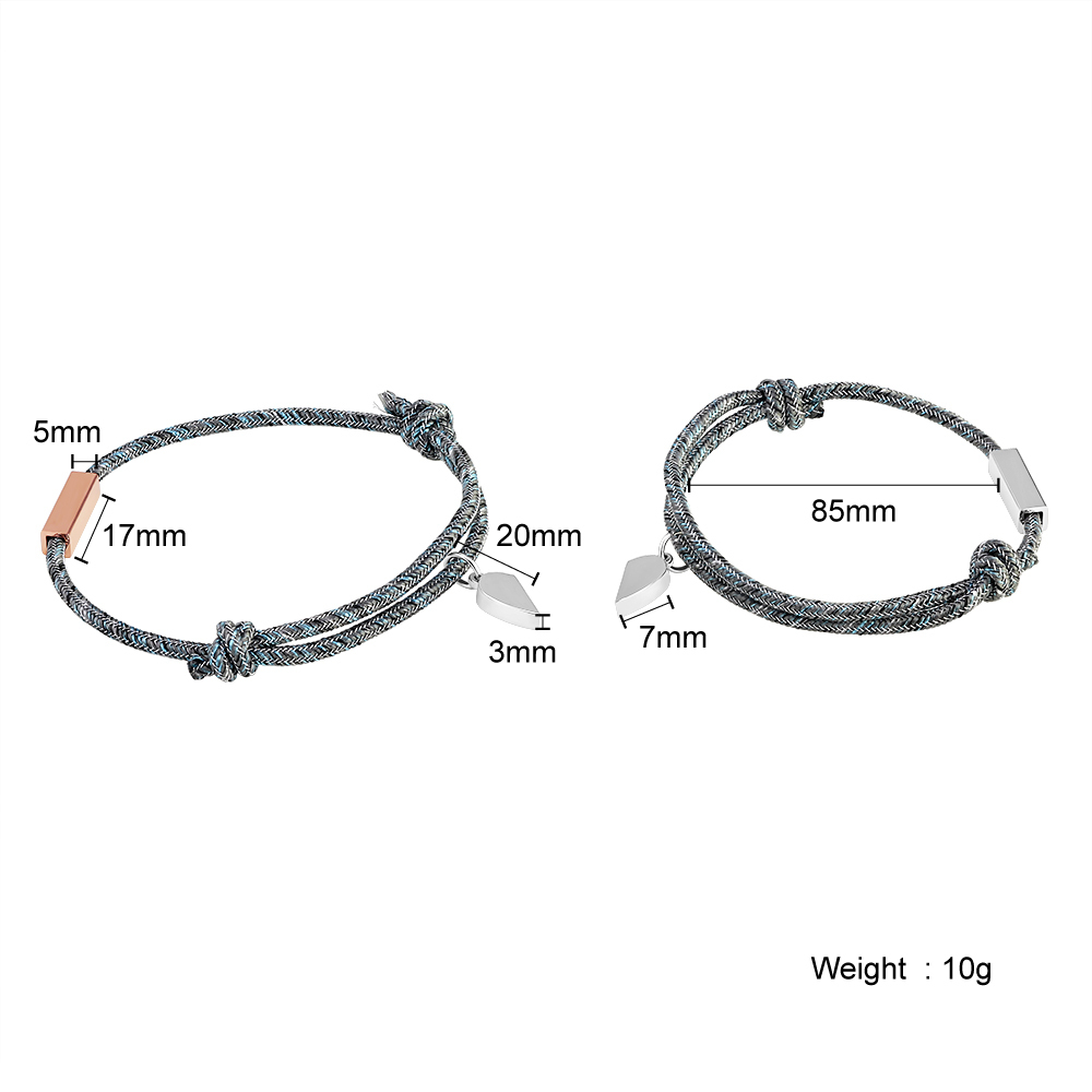 Braccialetto magnetico 4 testi personalizzati per coppia