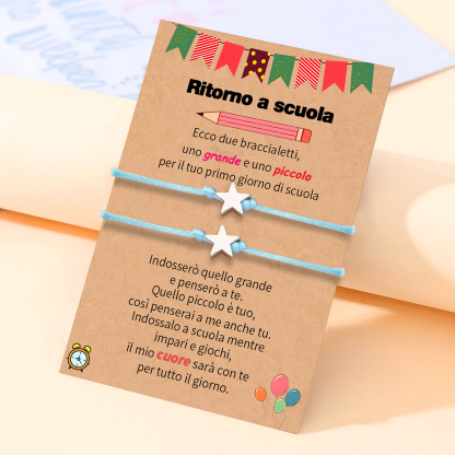 2PCS Braccialetto stella regorabile regalo per bambina con carta