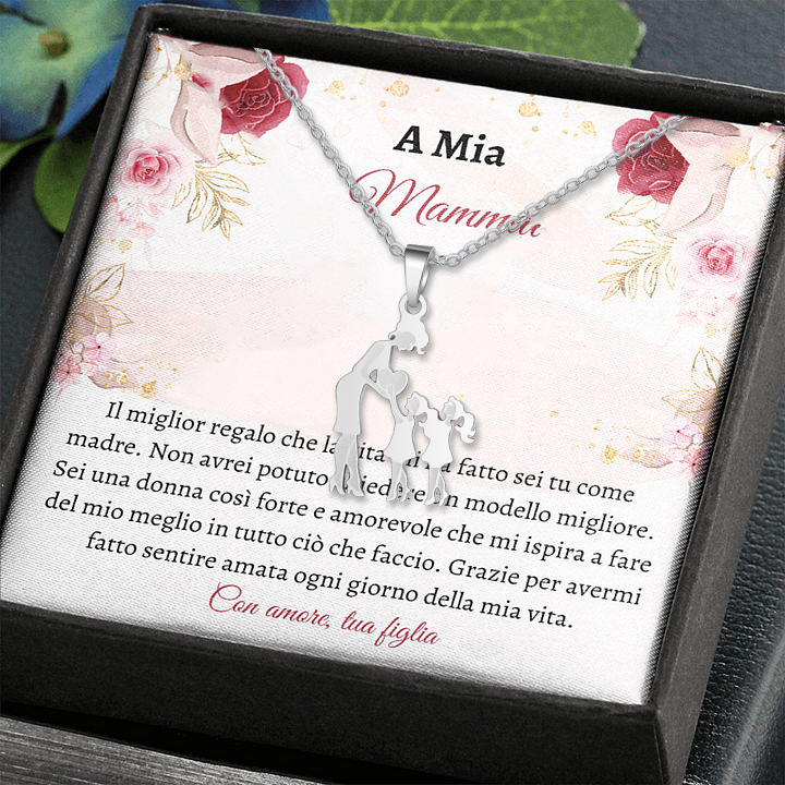Collana mamma e due figlie regalo famiglia