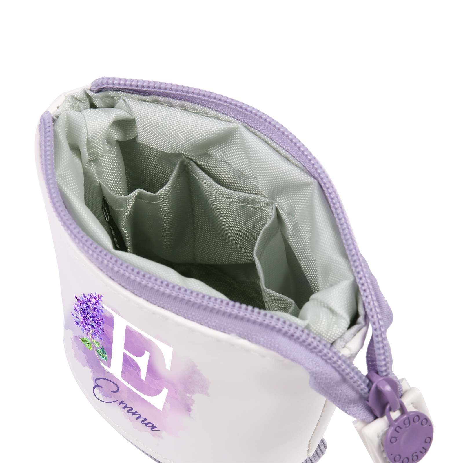 Astuccio per matite personalizzato con 1 nome e 1 lettera e 1 fiore di nascita regalo per scuola elementare bambini