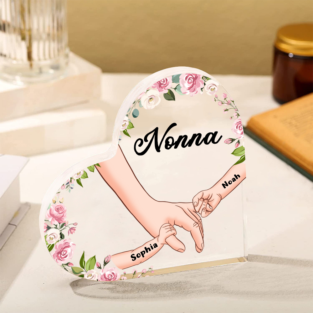 Decorazione da casa mano a mano personalizzati 2 nomi regalo festa della mamma