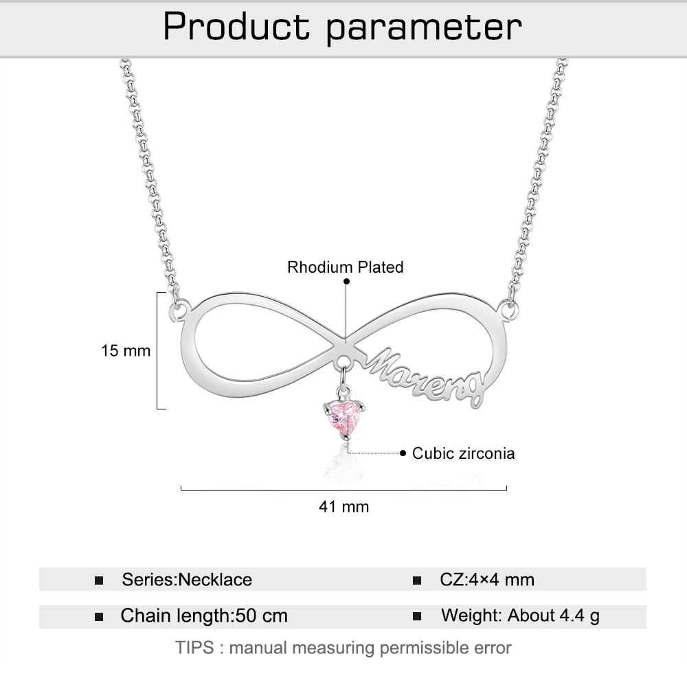 Collana Forever love infinito 1 nome 1 pietra per lei