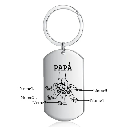Non dimenticare mai che ti amo-Pugno a pugno Portachiavi 5 nomi regalo per papà