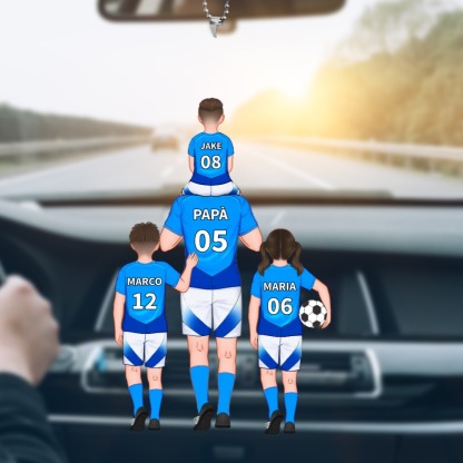Portachiavi/Hang Tag Personalizzato in Acrilico – Stile Calcio – Fino a 4 Nomi – Regalo Speciale per Papà | Jessemade