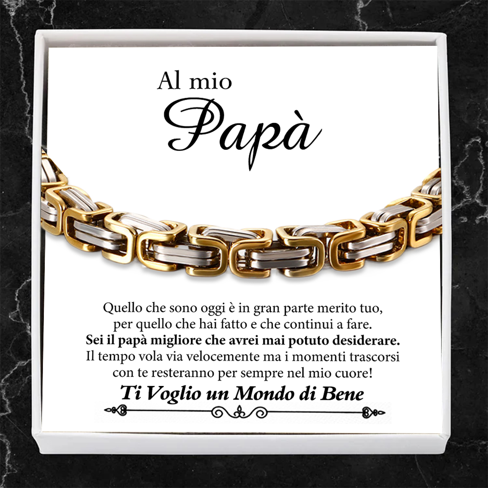 Braccialetto da uomo acciaio inox per papà marito nonno