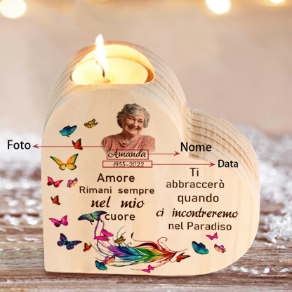 Amanda ti abbraccio Candeliere commemorativo regalo personalizzato messa memoria grazia
