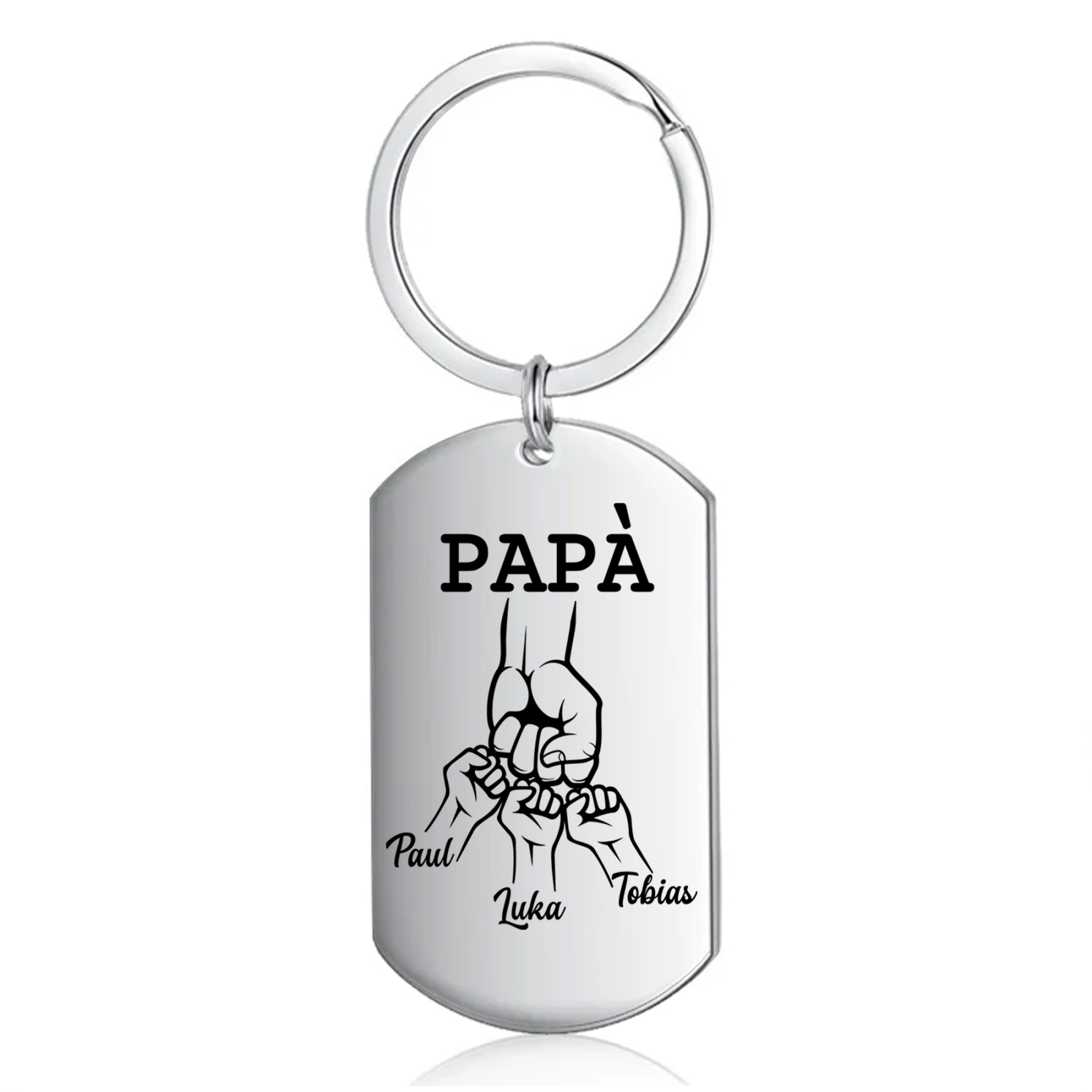 Caro Papà Abbiamo Cercato Di Trovare Il Regalo Perfetto-Portachiavi pugno a pugno 3 nomi regalo per papà