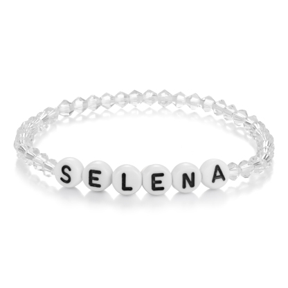 Jessemade IT Braccialetto con perline di 1 nome personalizzato regalo per scuola bambina