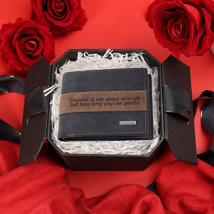 Portafoglio in pelle da uomo 2 testi personalizzabili regalo per papà