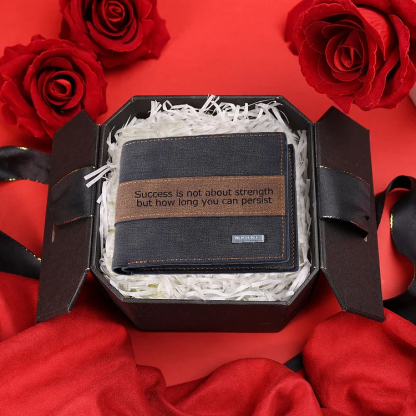 Portafoglio in pelle da uomo 2 testi personalizzabili regalo per papà