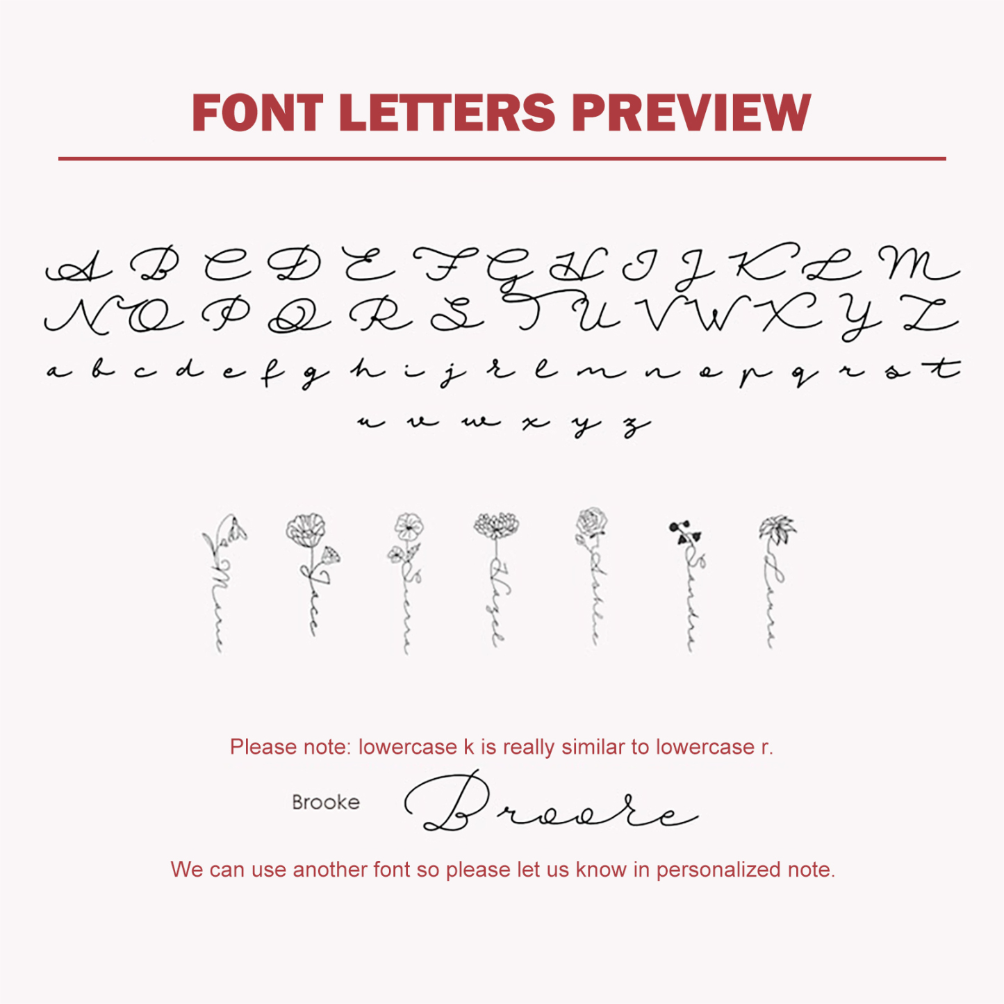 Collana con nome personalizzato 12 fiori di nascita A