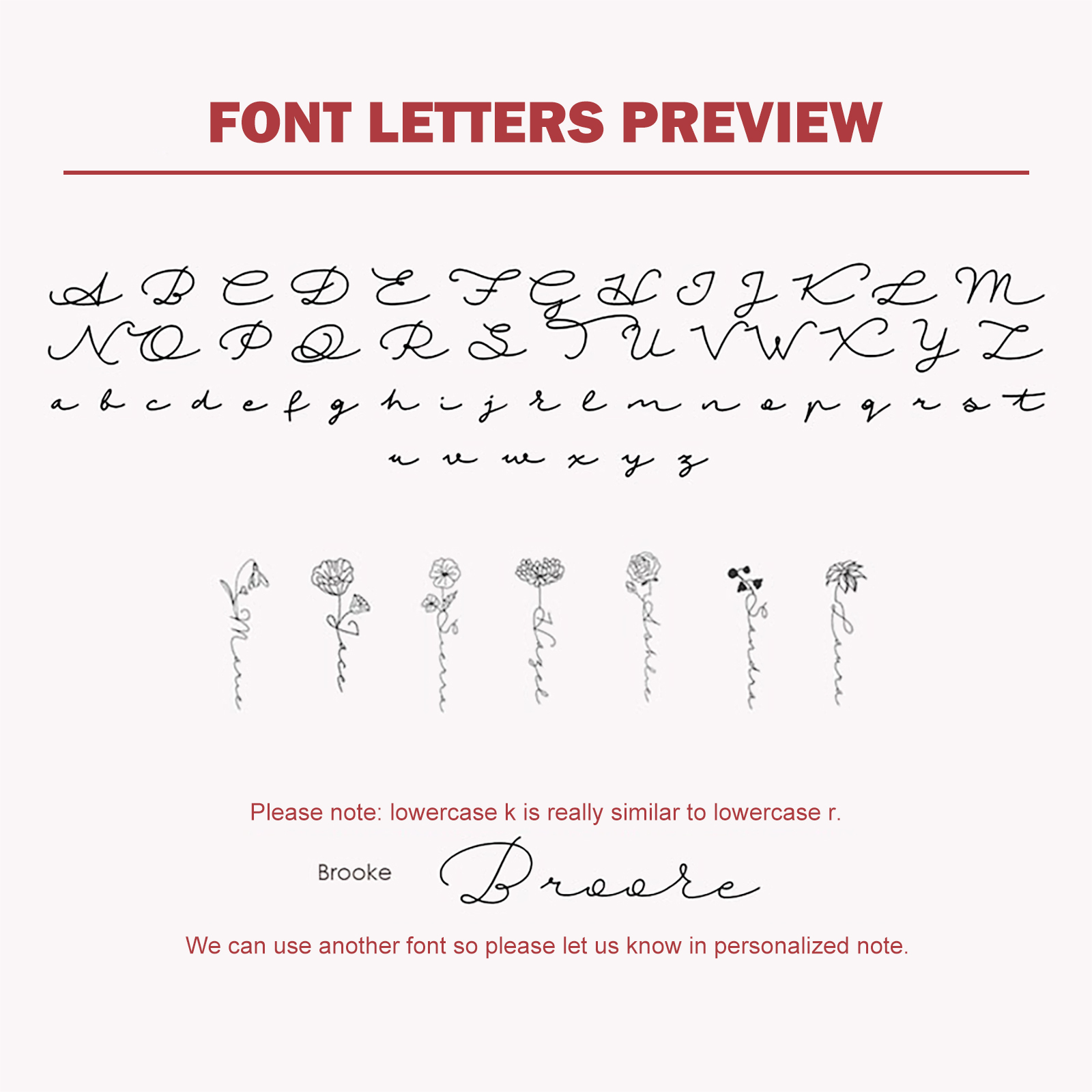 Collana con nome personalizzato 12 fiori di nascita A