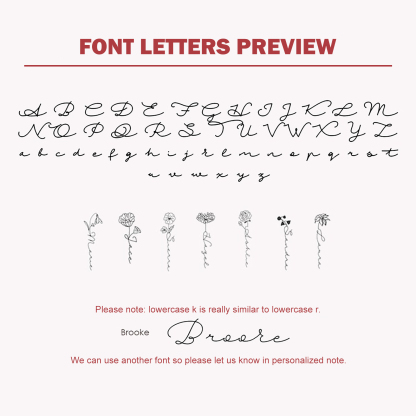 Collana con nome personalizzato 12 fiori di nascita A