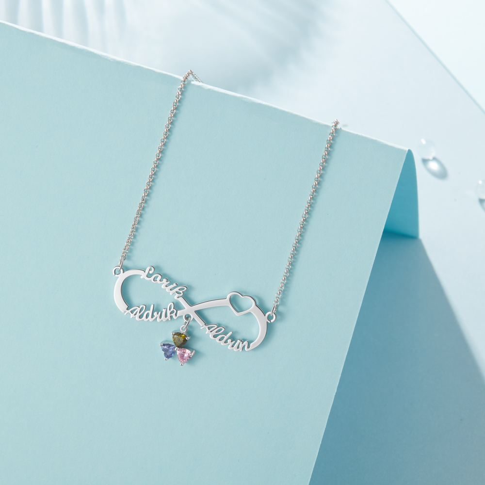 Collana Forever love infinito 3 nomi 3 pietre per lei