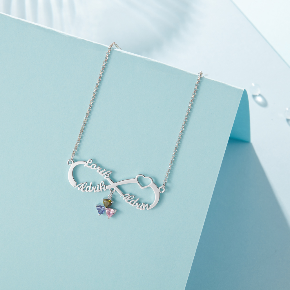 Collana Forever love infinito 3 nomi 3 pietre per lei