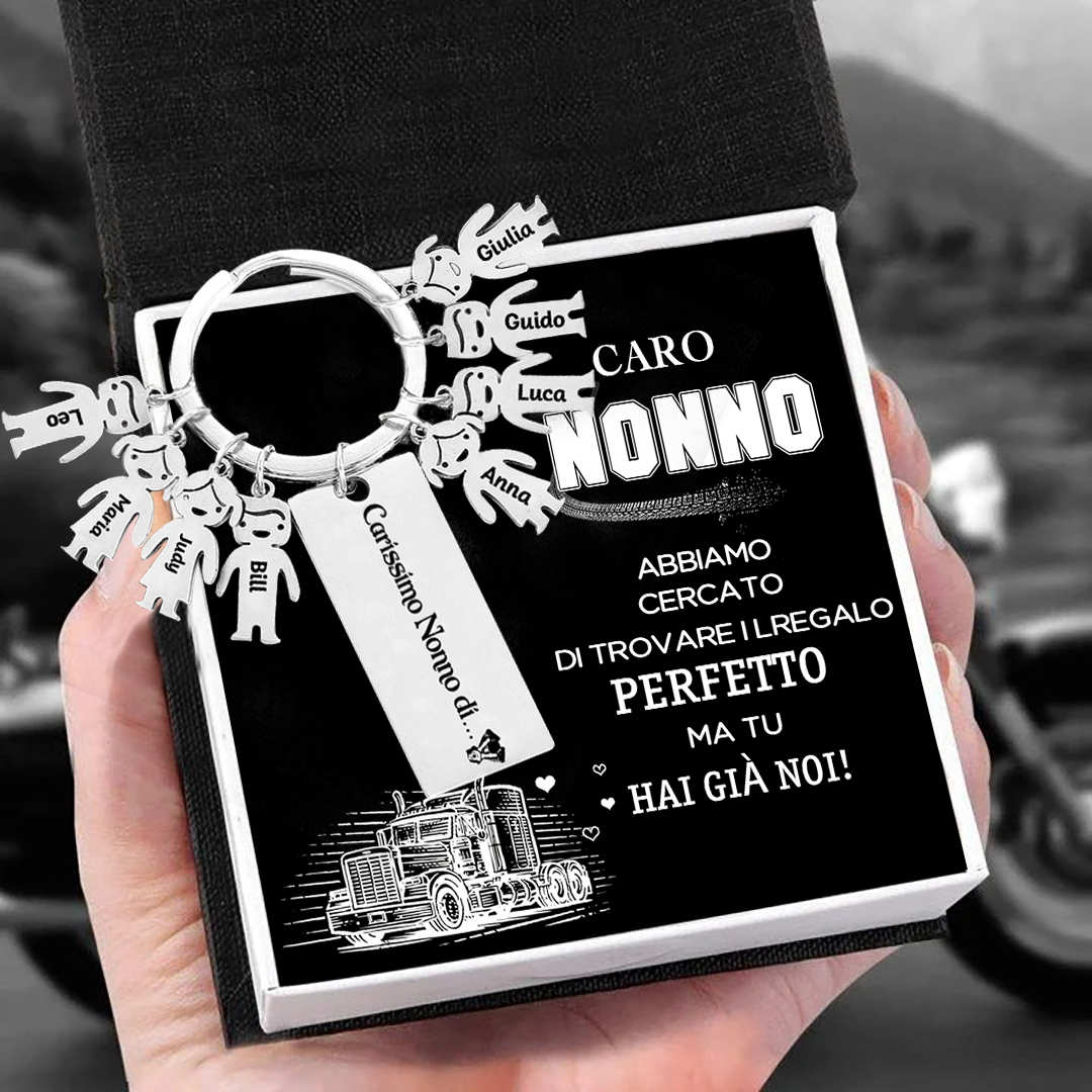 Portachiavi con ciondolo bambino 8 nomi personalizzati regalo per nonno festa dei nonni