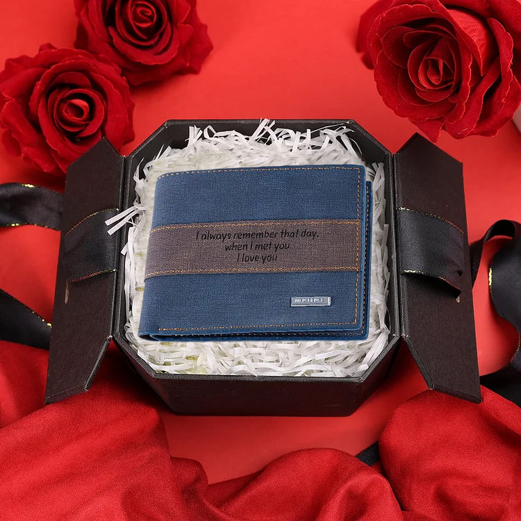 Portafoglio in pelle da uomo 2 testi personalizzabili regalo per papà