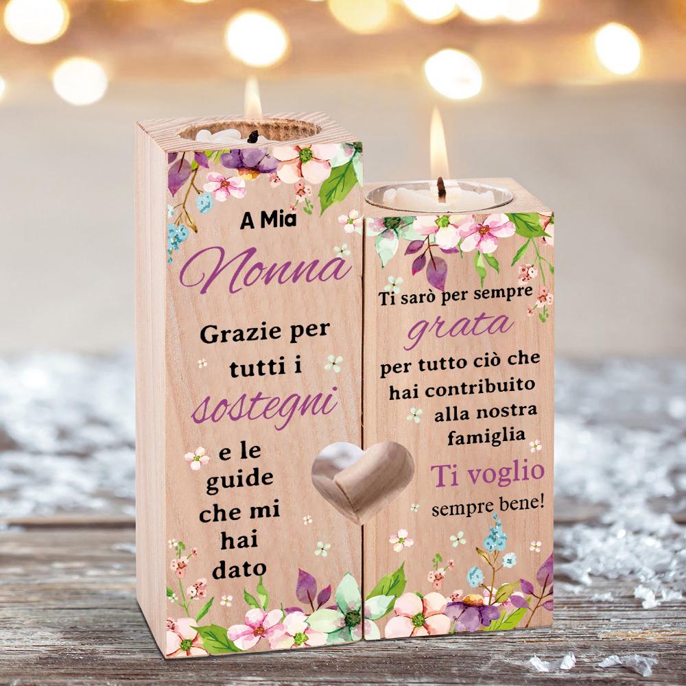 A Mia Nonna Candelieri in legno per mia nonna fiore viola