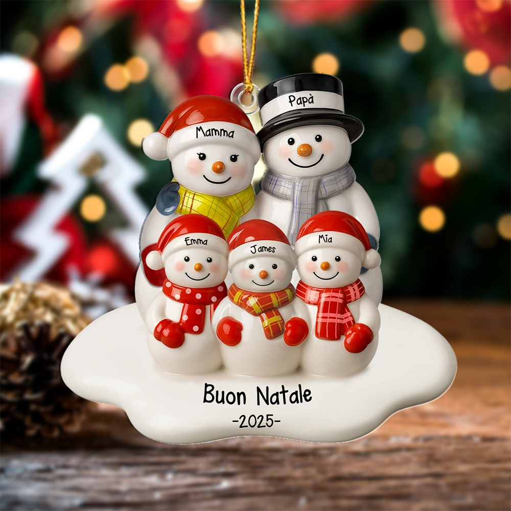 Decorazione personalizzata per albero di Natale per famiglia 2-12 personaggi