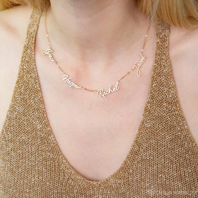 Collana 4 nomi personalizzati per lei