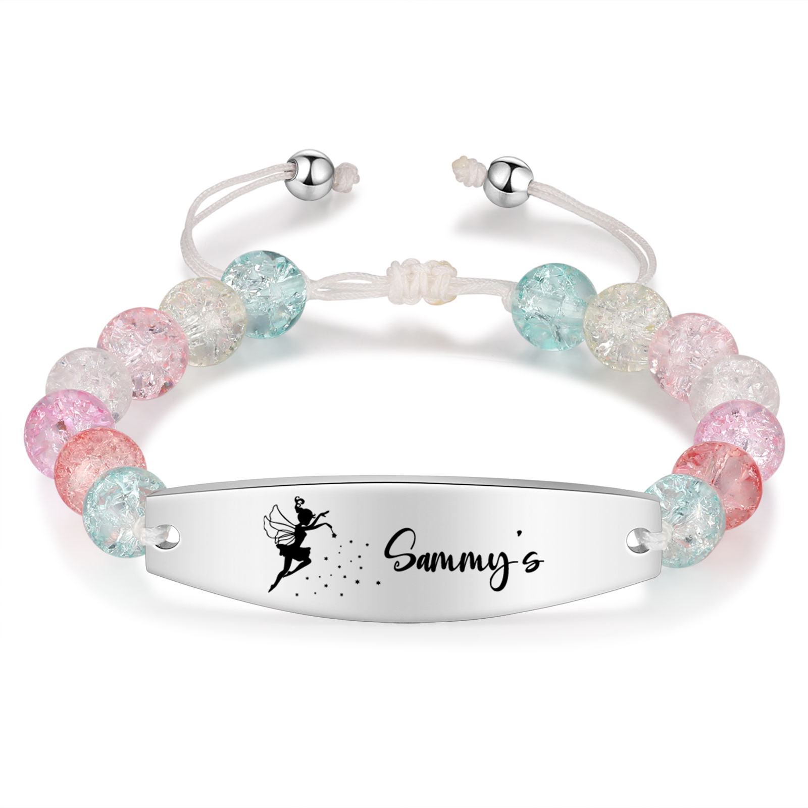 Fata Braccialetto per scuola con 1 nome personalizato per figlia con carta