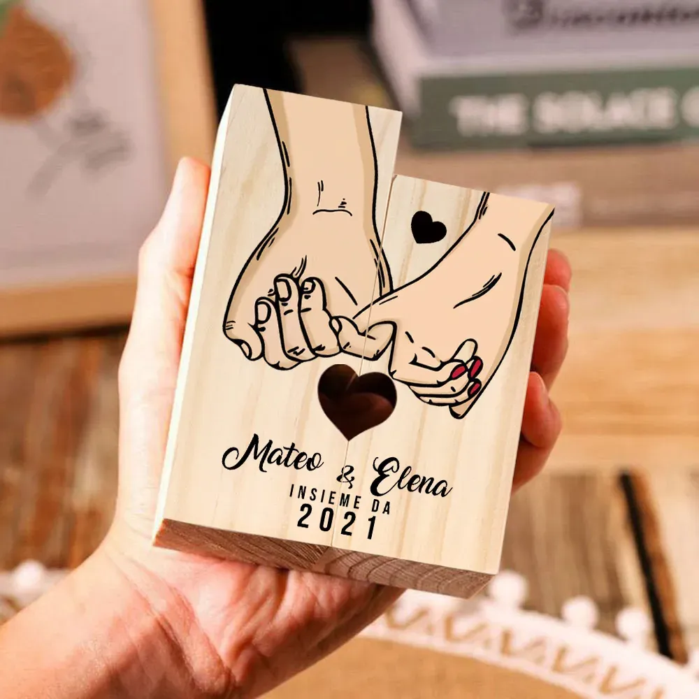 Set Regalo Personalizzato per Coppie con Portacandele Pinky Promise e Portachiavi a Cuore Abbinato | Nomi e Data Personalizzabili in Elegante Confezione Regalo | Jessemade