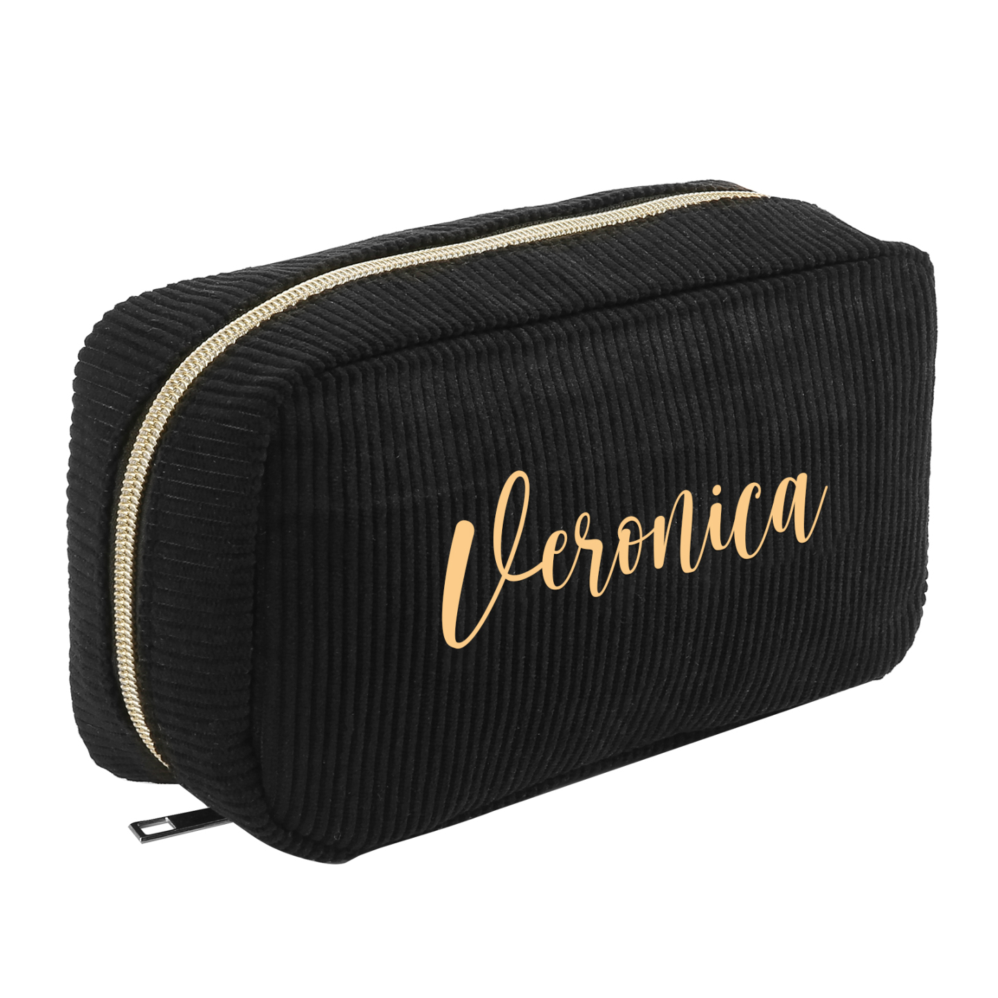 Borsa per cosmetici in velluto a coste per donna 1 nome personalizzato regalo per donna