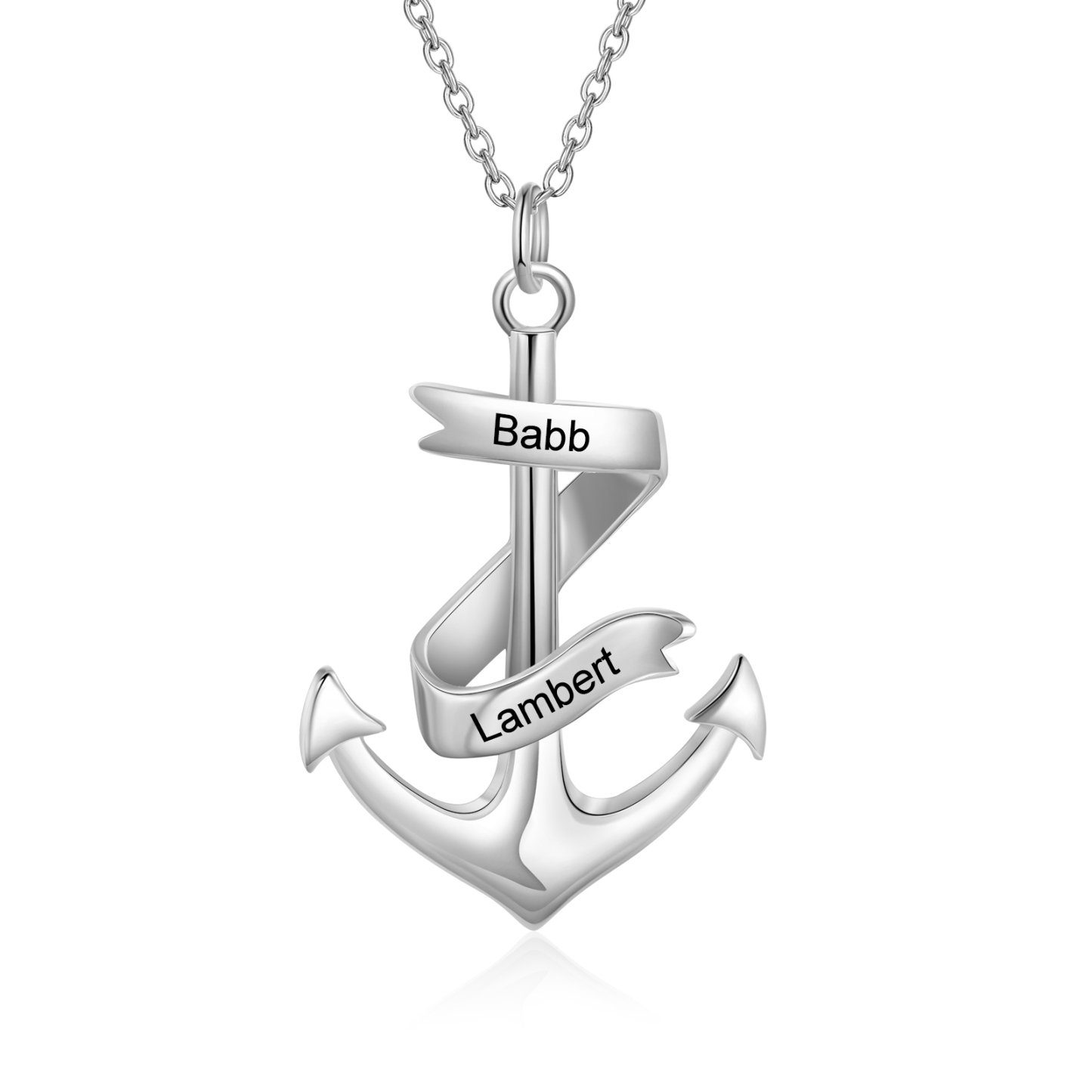 A MIO FIGLIO - Collana ancora nautica Ciondolo ancora pirata con 2 nomi personalizzati
