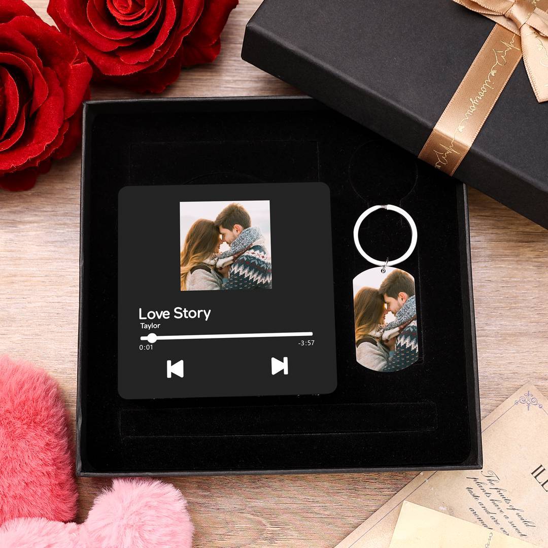 Set Regalo Personalizzato per Coppie – Foto, Musica e Testo Personaliz