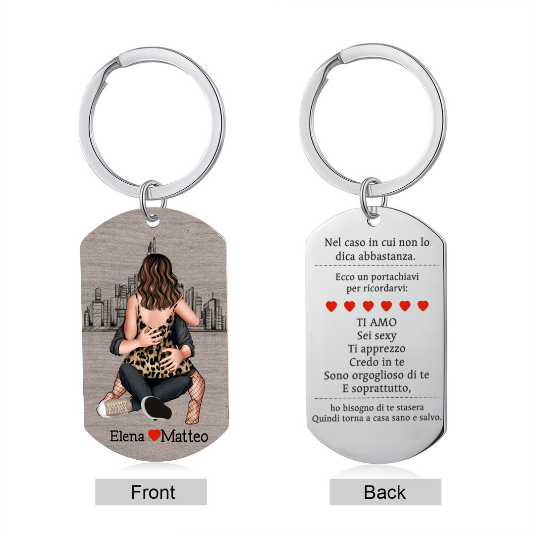 Nel caso in cui non lo dica abbastanza-Portachiavi 2 nomi regalo per coppia
