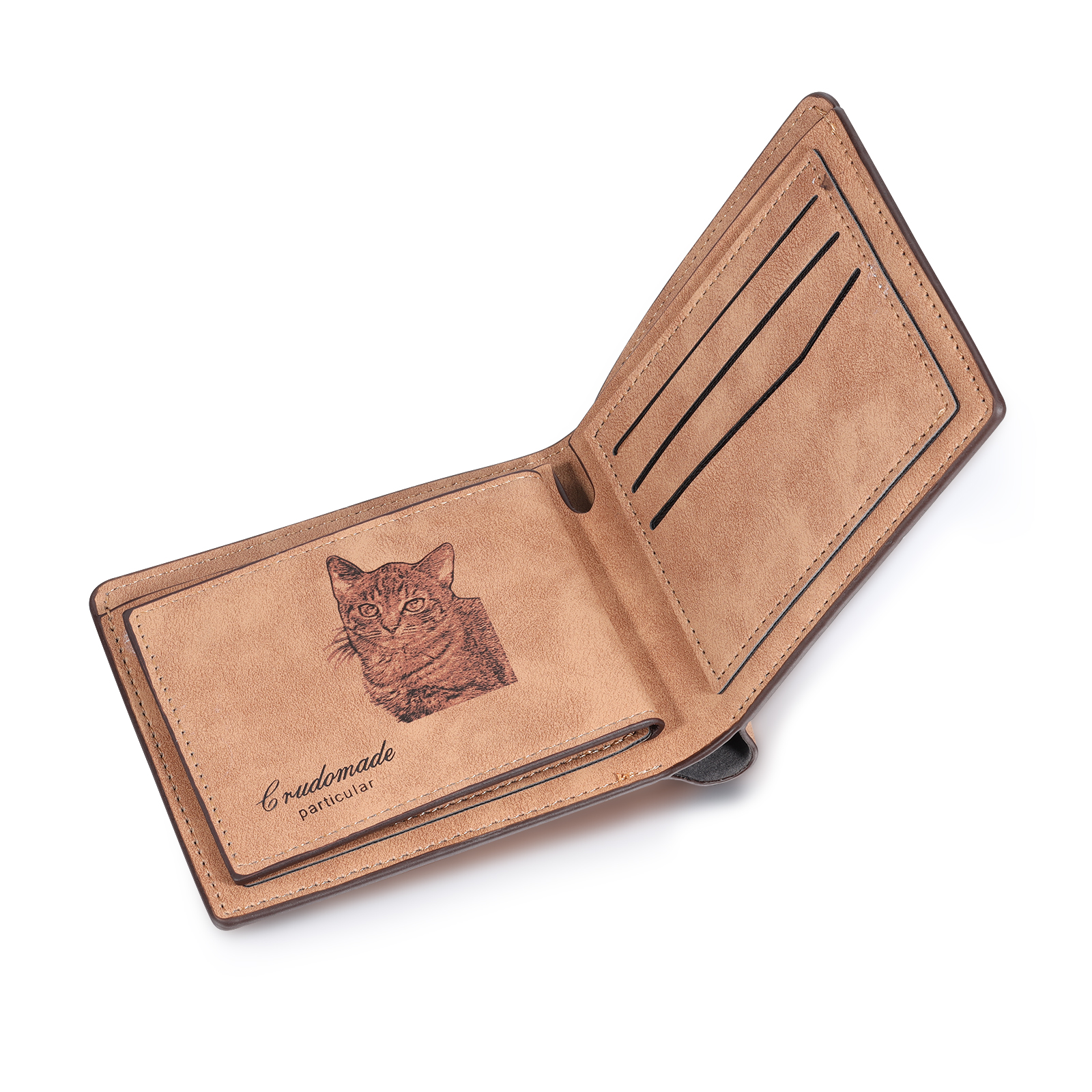 Portafoglio 2 Foto personalizzato con testo Carta da portafoglio classico da uomo