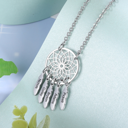 Genealogia Dreamcatcher collana con 3 nomi personalizzati