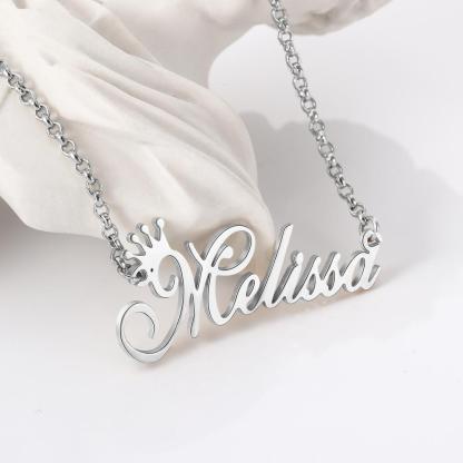 Collana con nome personalizzato con corona in argento 925