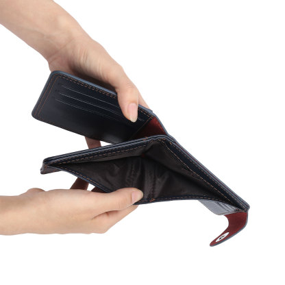 Portafoglio in PU pelle da uomo 1 nome 1 lettera e 1 foto personalizzabili regalo per uomo