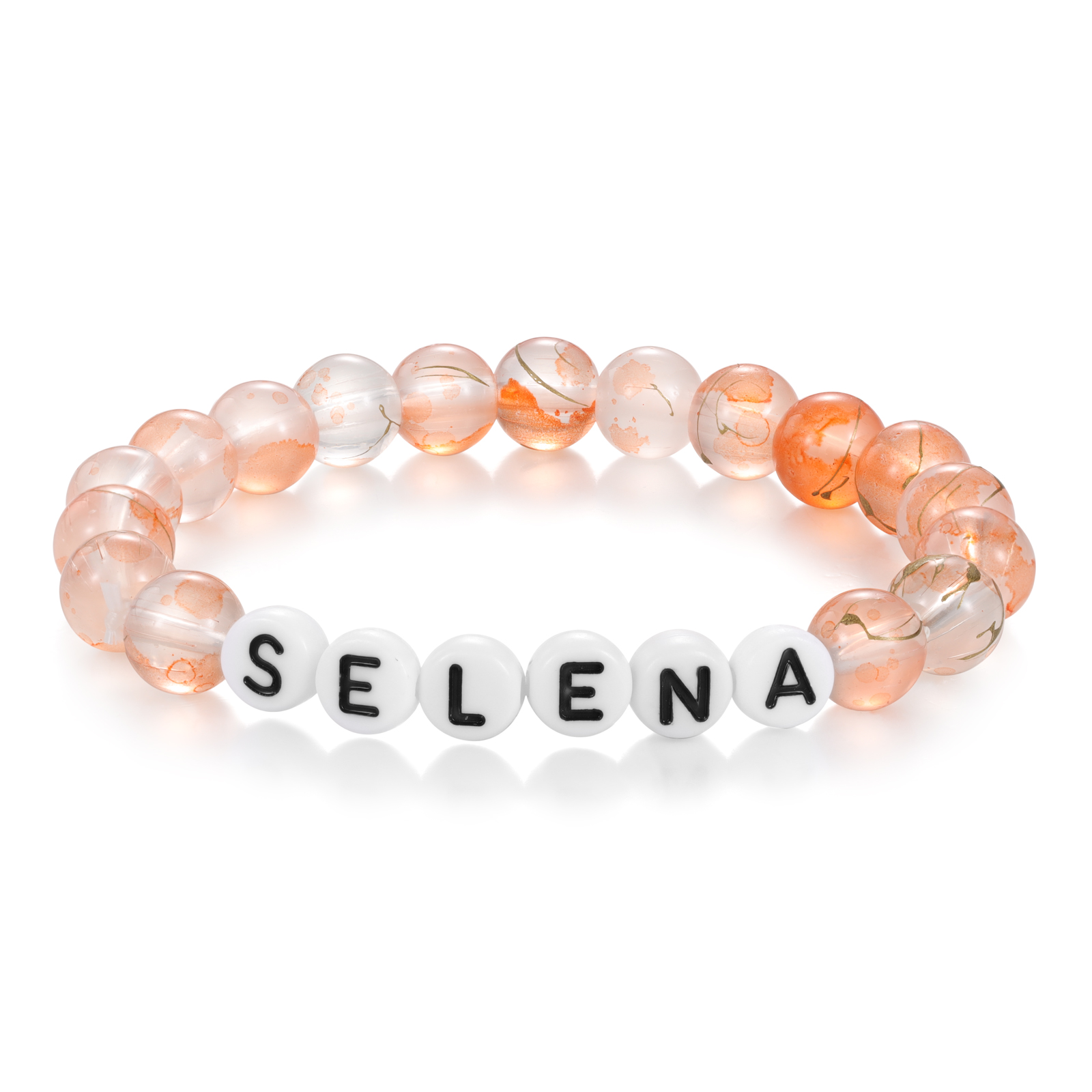 Braccialetto con perline trasparenti di 1 nome personalizzato regalo per scuola bambina