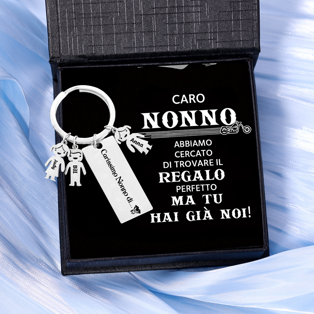 Portachiavi personalizzabile alla nonna con 1 ciondolo bambino