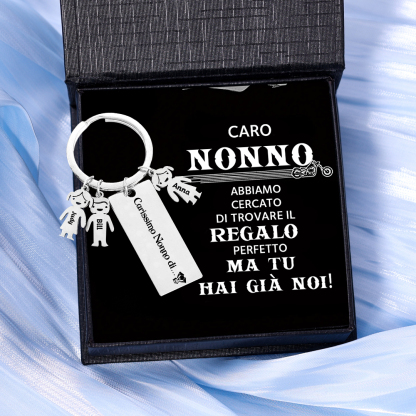 Portachiavi personalizzabile alla nonna con 1 ciondolo bambino